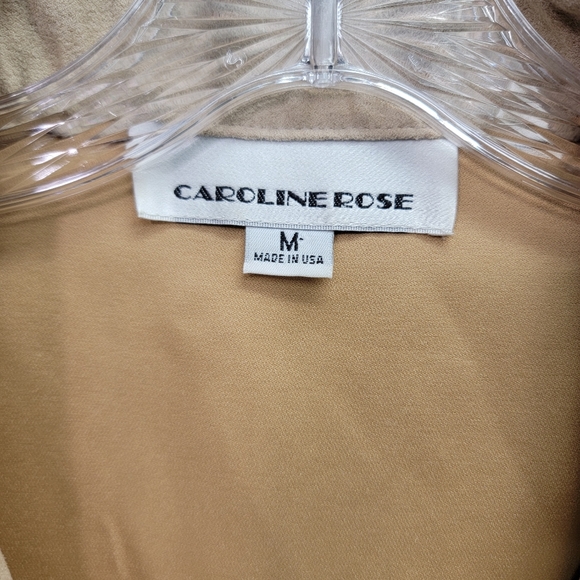 CAROLINE ROSE SUEDE BUTTON SHIRT, SIZE M - Picture 3 of 6